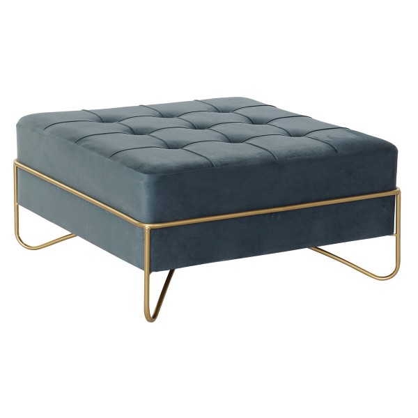 Σκαμπό DKD Home Decor   Αφρός Μπλε Χρυσό Μέταλλο πολυεστέρας Βελούδο Ξύλο MDF (80 x 80 x 42 cm)