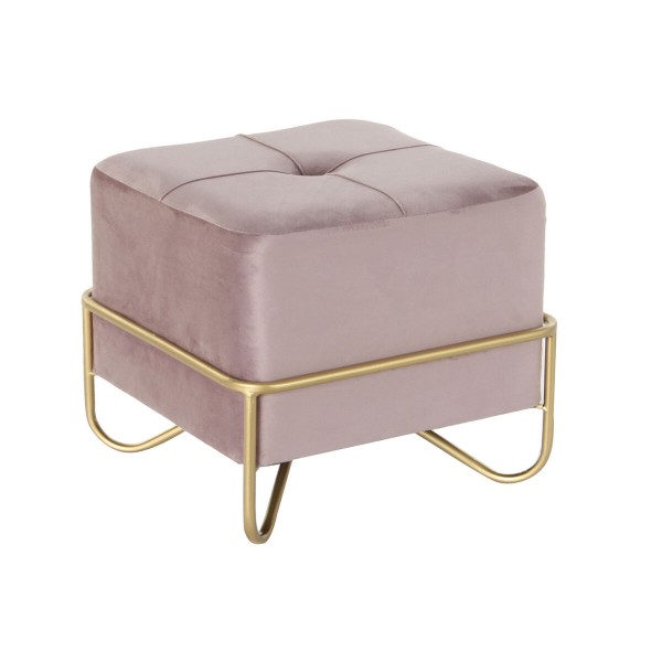 Σκαμπό DKD Home Decor   Αφρός Ροζ Χρυσό Μέταλλο πολυεστέρας Βελούδο Ξύλο MDF (42 x 42 x 38 cm)