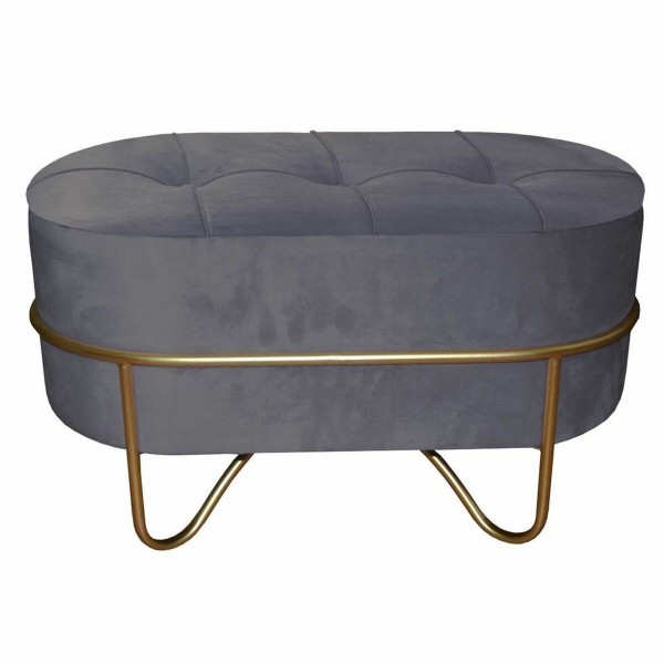 Σκαμπό DKD Home Decor   Αφρός Γκρι Χρυσό Μέταλλο πολυεστέρας Βελούδο Ξύλο MDF (72 x 39 x 41 cm) (72 x 39 x 39 cm)