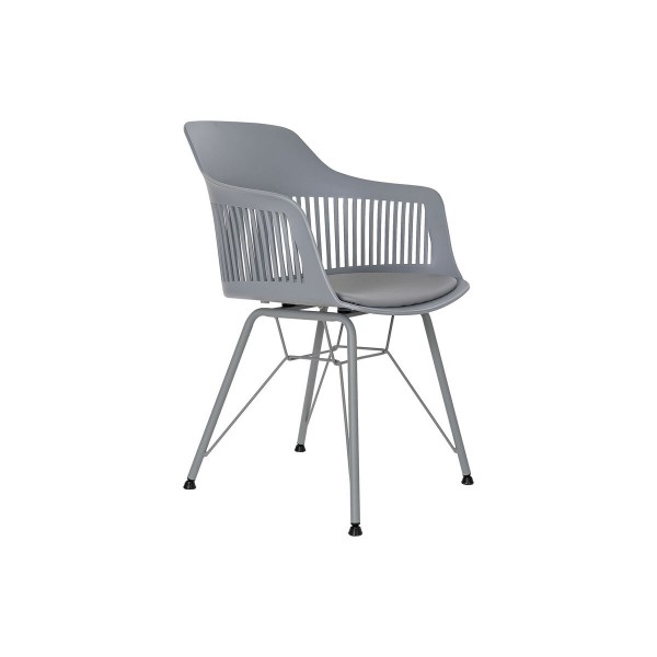 Καρέκλα DKD Home Decor Μέταλλο Ανοιχτό Γκρι Πολυπροπυλένιο (ΡΡ) (56 x 53 x 81 cm)