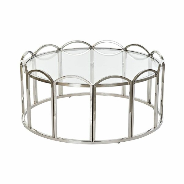 Βοηθητικό Τραπέζι DKD Home Decor Κρυστάλλινο Ασημί Μέταλλο (100 x 100 x 45 cm)