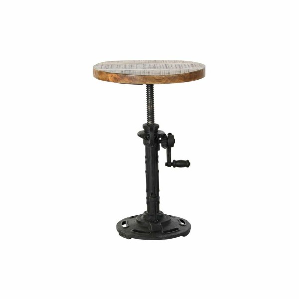 Βοηθητικό Τραπέζι DKD Home Decor Μαύρο Μέταλλο Ξύλο Καφέ Vintage (35 x 35 x 46 cm)