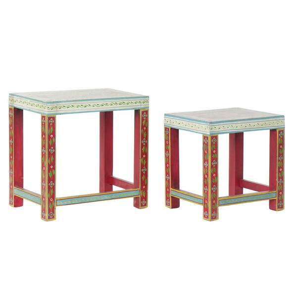 Βοηθητικό Τραπέζι DKD Home Decor Ακρυλικό Ξύλο από Μάνγκο (2 pcs) (45 x 30 x 45 cm) (34 x 25.5 x 37.5 cm)