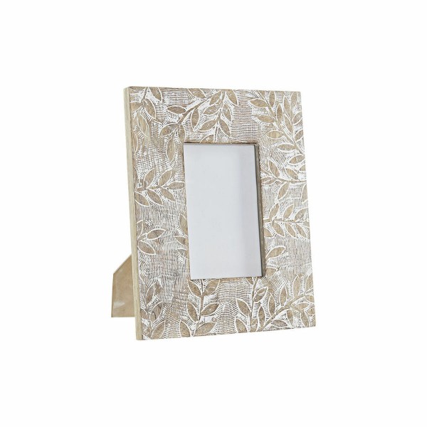 Κορνίζα DKD Home Decor Κρυστάλλινο Φυσικό Λευκό Ξύλο από Μάνγκο Ινδός (20 x 1,3 x 25 cm)