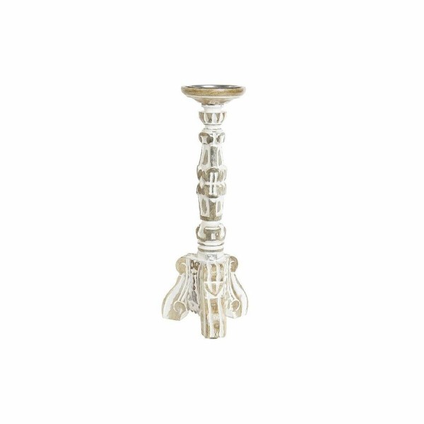 Πολύφωτο DKD Home Decor Λευκό Σίδερο Ξύλο από Μάνγκο (15 x 15 x 38 cm)