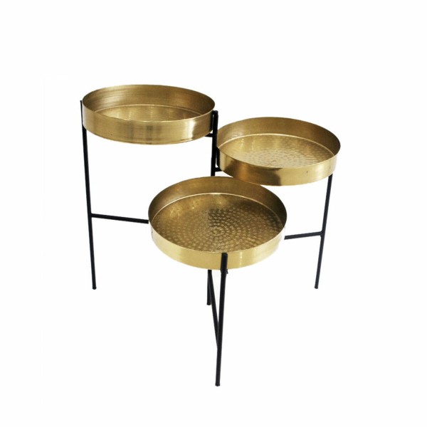 Βοηθητικό Τραπέζι DKD Home Decor Μαύρο Χρυσό Χάλυβας (57 x 40 x 47 cm)