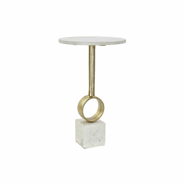 Βοηθητικό Τραπέζι DKD Home Decor Χρυσό Αλουμίνιο Λευκό Μάρμαρο (37 x 37 x 60 cm)