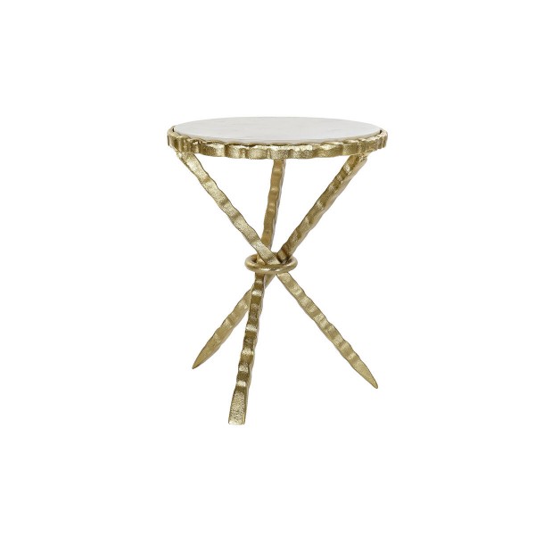 Βοηθητικό Τραπέζι DKD Home Decor Χρυσό Αλουμίνιο Λευκό Μάρμαρο (40 x 40 x 53 cm)