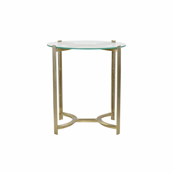 Βοηθητικό Τραπέζι DKD Home Decor Κρυστάλλινο Χρυσό Χάλυβας (44 x 44 x 48 cm)