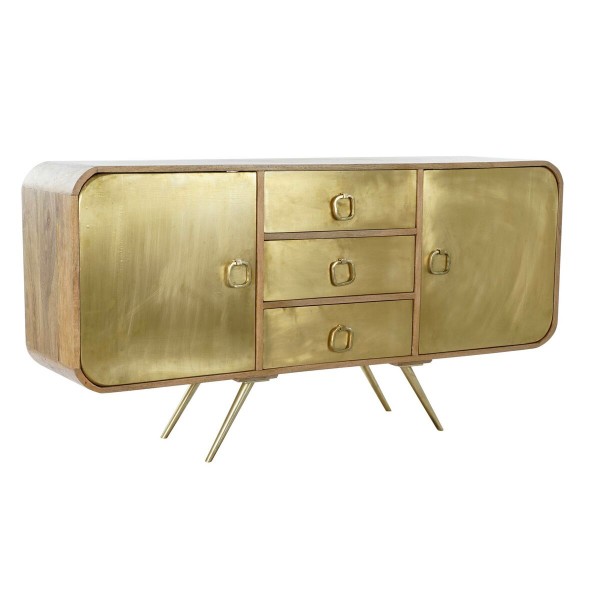 Σκευοθήκη DKD Home Decor Χρυσό Ορείχαλκος Ξύλο από Μάνγκο (152 x 40 x 78 cm)