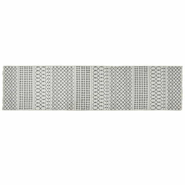Χαλί DKD Home Decor Λευκό πολυεστέρας βαμβάκι Gris Oscuro (60 x 240 x 1 cm)
