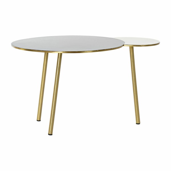 Βοηθητικό Τραπέζι DKD Home Decor Μαύρο Χρυσό Αλουμίνιο Λευκό (67 x 50 x 37 cm)