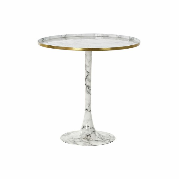 Βοηθητικό Τραπέζι DKD Home Decor Χρυσό Αλουμίνιο Λευκό Μάρμαρο (51 x 51 x 51 cm)
