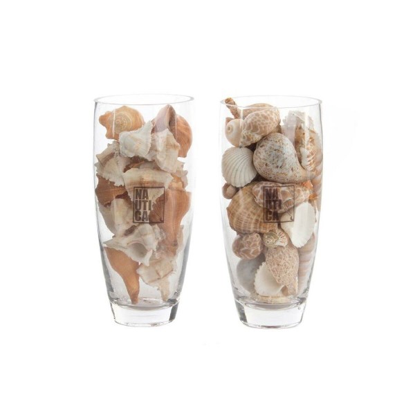 Βάζο DKD Home Decor Κοχύλι Κρυστάλλινο (10 x 10 x 23 cm) (x2)