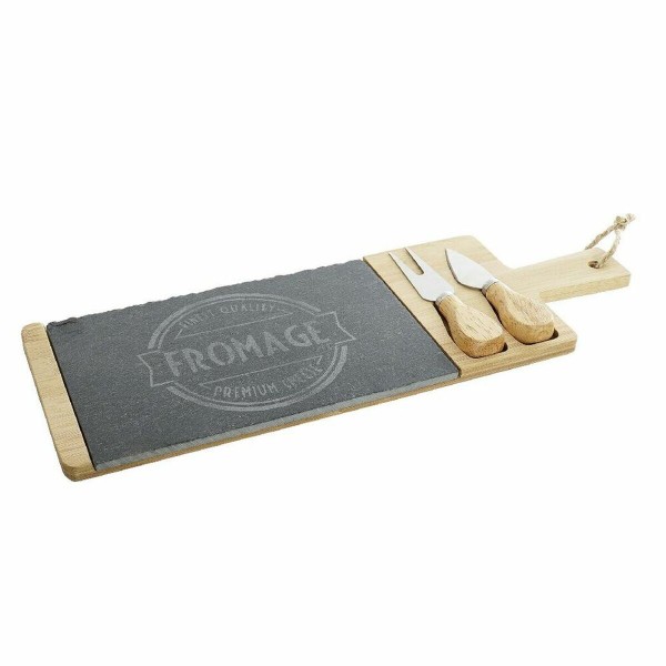 Πίνακας κοπής DKD Home Decor Μαύρο Διακοσμητική κανάτα Σχιστόλιθος (3 pcs) (40 x 14 x 2 cm) (3 x 2 x 12 cm)