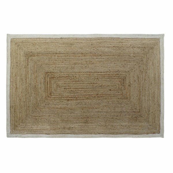 Χαλί DKD Home Decor Λευκό Γιούτα βαμβάκι Ανοιχτό καφέ (120 x 180 x 1 cm)