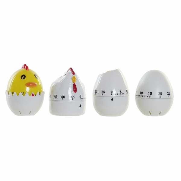 Χρονόμετρο Kουζίνας  DKD Home Decor Κότα ABS (4 pcs) (5.5 x 5.5 x 7 cm)