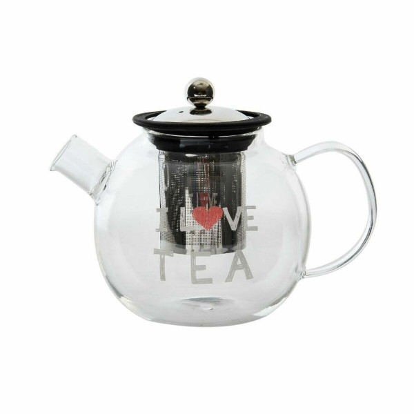 Τσαγιέρα DKD Home Decor S3025767 Διαφανές Ανοξείδωτο ατσάλι Βοροπυριτικό γυαλί (1 L) (13 x 20 x 15 cm)
