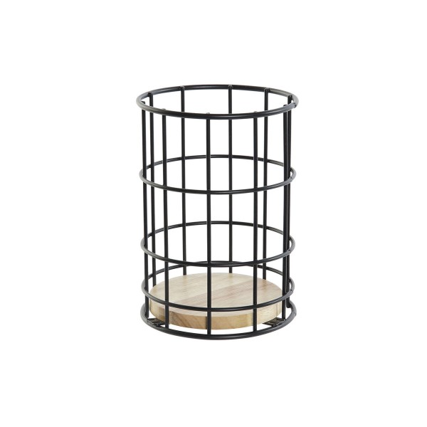 Στραγγιστήρι για τα Μαχαιροπήρουνα DKD Home Decor Πλέγμα Μαύρο Τζίντζερ Loft (11,5 x 11,5 x 16 cm)