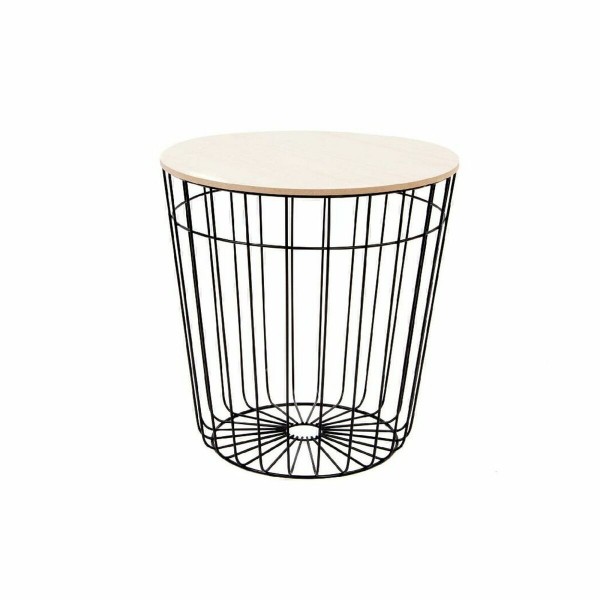 Βοηθητικό Τραπέζι DKD Home Decor Μαύρο Σίδερο Ξύλο MDF (39 x 40.5 x 40.5 cm)