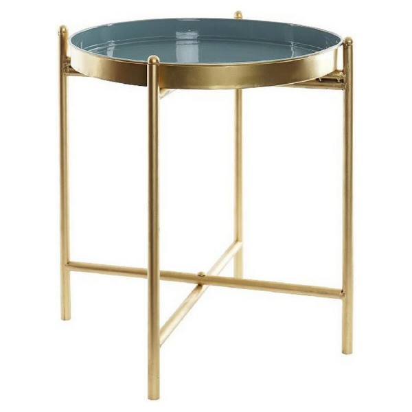 Βοηθητικό Τραπέζι DKD Home Decor Χρυσό Μέταλλο Τυρκουάζ (33 x 33 x 40 cm)