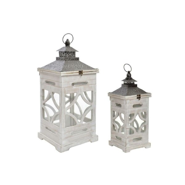 Lanterne DKD Home Decor Έλατο Κρυστάλλινο Φυσικό (26,5 x 26,5 x 65 cm) (x2)