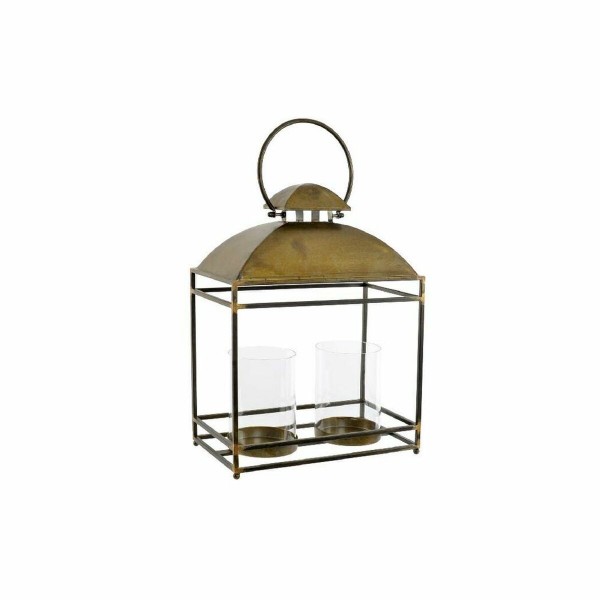 Κηροπήγιο DKD Home Decor Κρυστάλλινο Χρυσό Μέταλλο (37 x 26 x 48 cm)