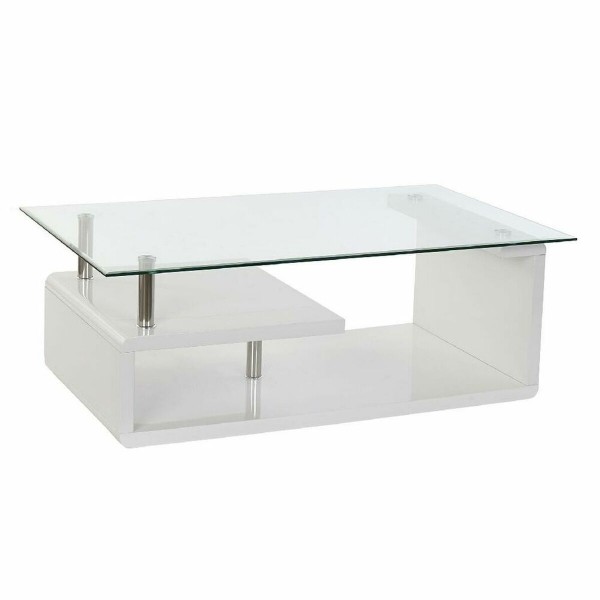 Βοηθητικό Τραπέζι DKD Home Decor Κρυστάλλινο Μέταλλο Ξύλο Λευκό (120 x 65 x 42 cm)