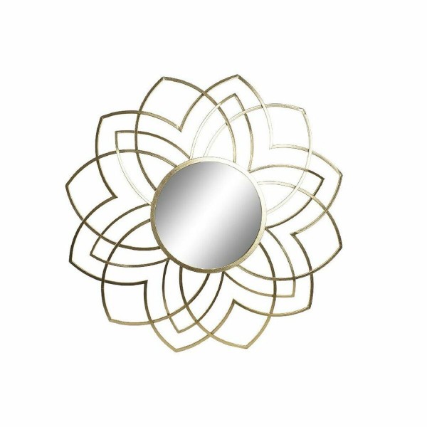 Τοίχο καθρέφτη DKD Home Decor Καθρέφτης Χρυσό Μέταλλο Ξύλο MDF (92 x 4 x 92 cm)
