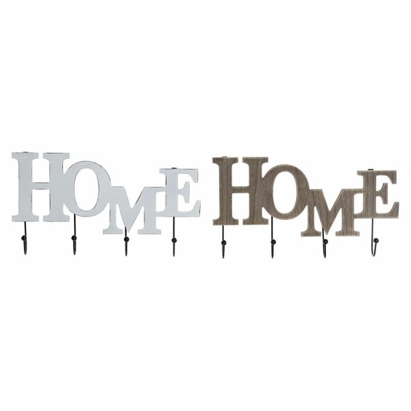Κρεμάστρα τοίχου DKD Home Decor Μέταλλο Ξύλο (37 x 5 x 20 cm) (2 pcs)