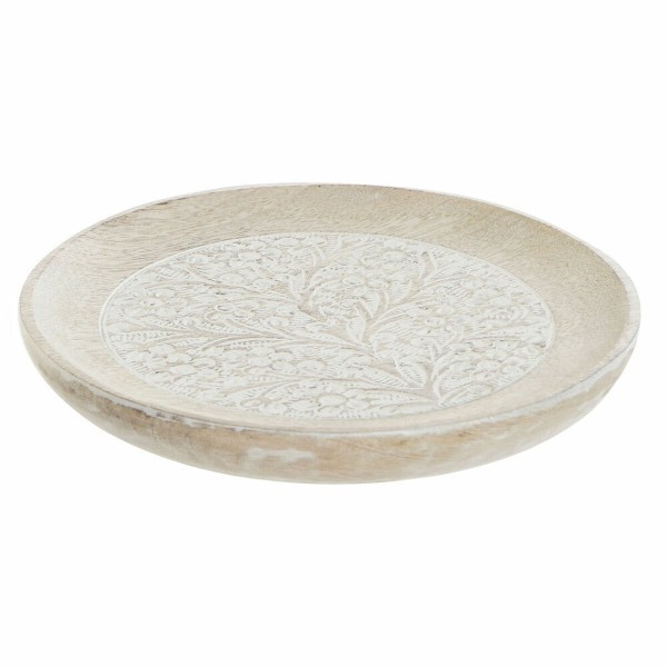 Kενή Tσέπη DKD Home Decor Καφέ Λευκό Ξύλο από Μάνγκο (20.5 x 2 x 20.5 cm) (20 cm) (20 x 20 cm)