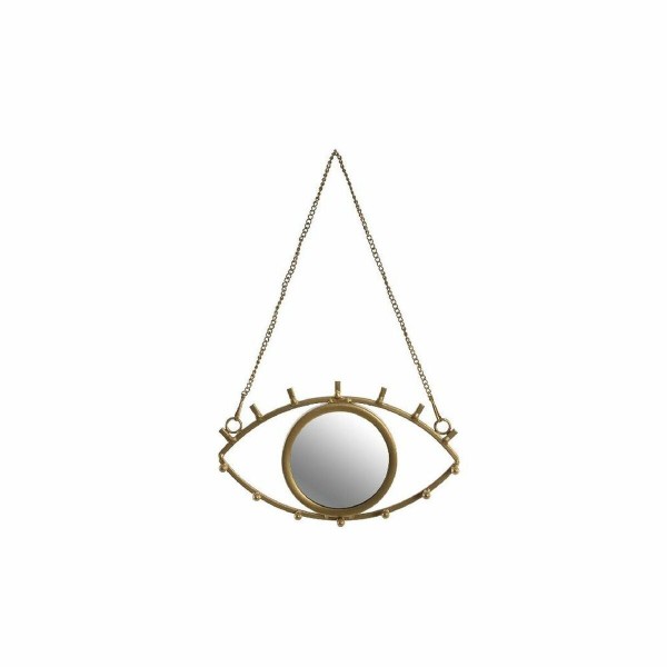 Τοίχο καθρέφτη DKD Home Decor Καθρέφτης Χρυσό πολυπροπυλένιο (23.5 x 3 x 36 cm)