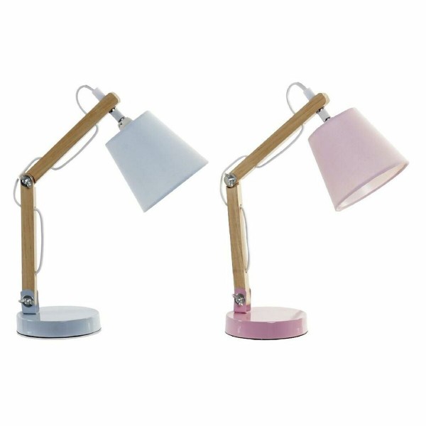 Επιτραπέζιο Φωτιστικό DKD Home Decor Μπλε Ροζ Μέταλλο Καφέ πολυεστέρας Τζίντζερ (24 x 12 x 24.5 cm) (2 pcs)