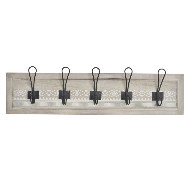 Κρεμάστρα τοίχου DKD Home Decor Μέταλλο Ξύλο Cenefa (διακοσμητικό στοιχείο) Boho (64 x 5 x 18 cm)
