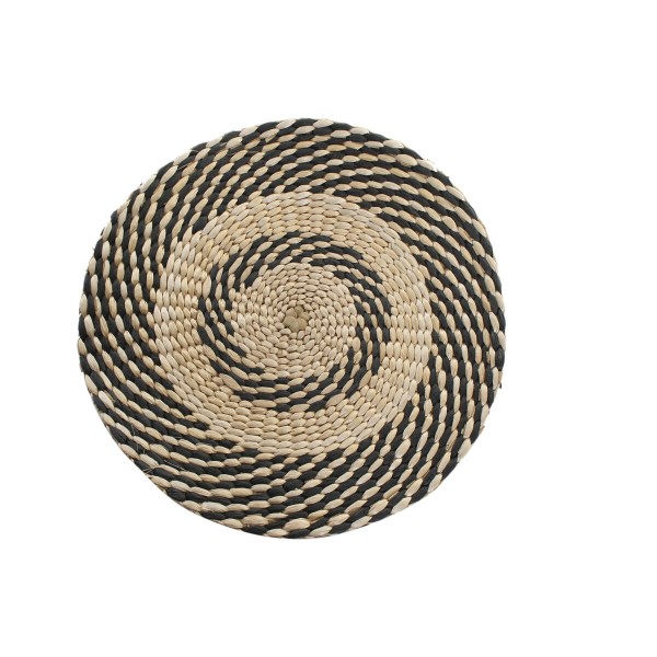 Σουπλά DKD Home Decor Φυσικό Μαύρο Φυσική ίνα (35 x 35 x 1 cm)