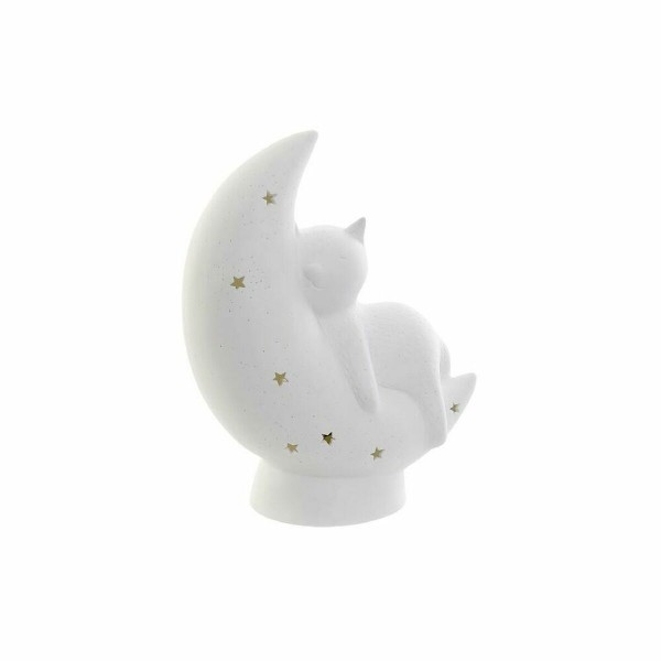 Επιτραπέζιο Φωτιστικό DKD Home Decor Λευκό Πορσελάνη 25W 220 V LED Φεγγάρι (19.8 x 9.6 x 24.5 cm)