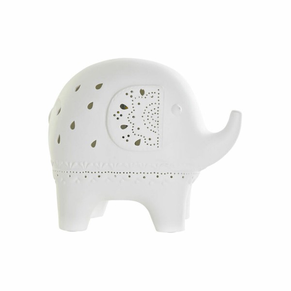 Επιτραπέζιο Φωτιστικό DKD Home Decor Ελέφαντας Πορσελάνη Λευκό LED 220 V 25W (22 x 12 x 19 cm)