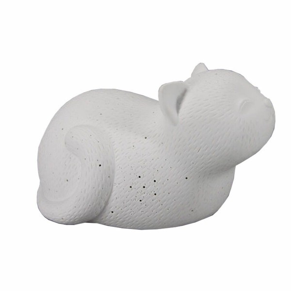Επιτραπέζιο Φωτιστικό DKD Home Decor Λευκό Πορσελάνη 25W 220 V LED Γάτα (23 x 16 x 13 cm)