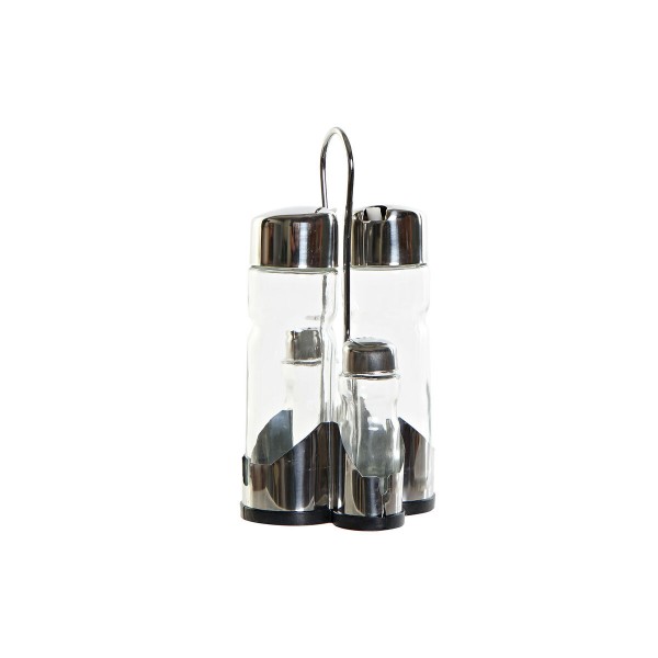Σετ Λάδι και Ξίδι DKD Home Decor Κρυστάλλινο Ασημί Ανοξείδωτο ατσάλι (10,5 x 10,5 x 20,5 cm)