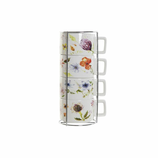 Σετ Κούπες Καφέ DKD Home Decor Μέταλλο Dolomite (13 x 9,5 x 6,5 cm) (4 pcs) (260 ml)