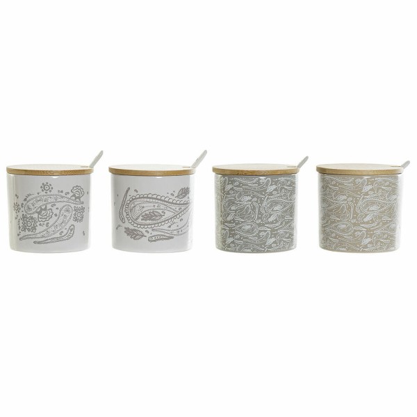 Δοχείο για Ζάχαρη DKD Home Decor Διακοσμητική κανάτα Πήλινα (9.5 x 9.5 x 9.5 cm) (4 pcs)