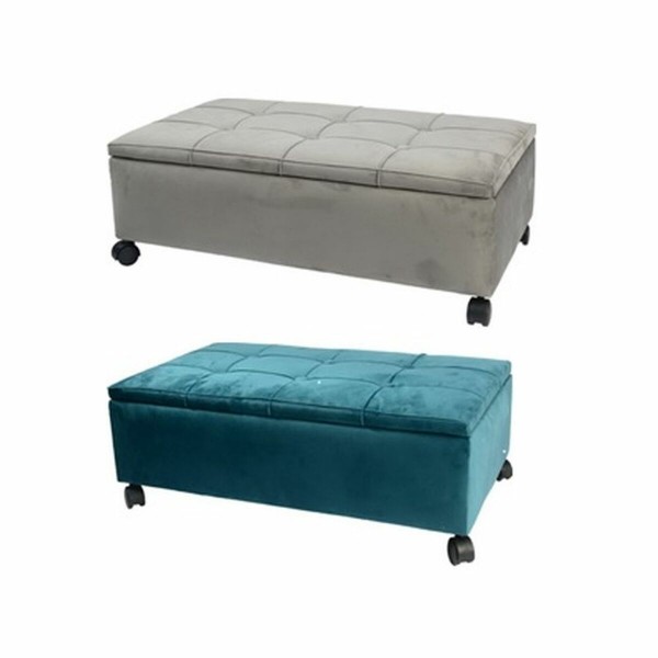 Σκαμπό DKD Home Decor   Γκρι πολυεστέρας Βελούδο Πράσινο Λεύκες (70 x 39,5 x 24,5 cm) (x2)
