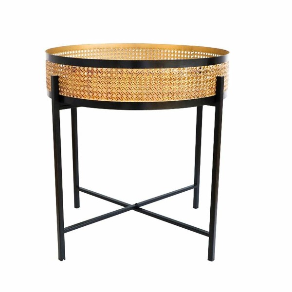Βοηθητικό Τραπέζι DKD Home Decor Μαύρο Χρυσό Μέταλλο (55 x 55 x 60 cm)