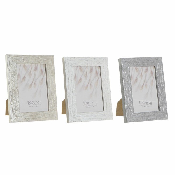 Κορνίζα DKD Home Decor 1 Urban Κρυστάλλινο Γκρι Μπεζ Λευκό PS (14,5 x 2 x 19,5 cm) (3 Μονάδες)
