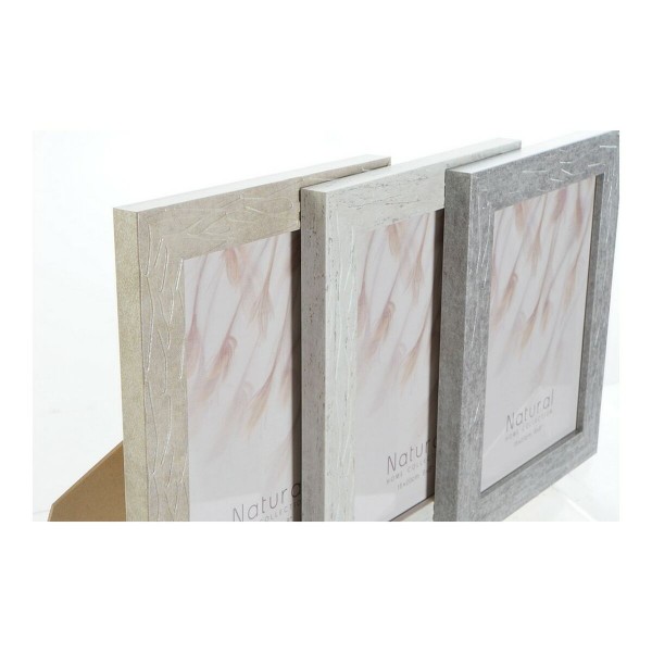 Κορνίζα DKD Home Decor Urban Κρυστάλλινο Γκρι Μπεζ Λευκό PS (19,5 x 2 x 24,7 cm) (3 Μονάδες)