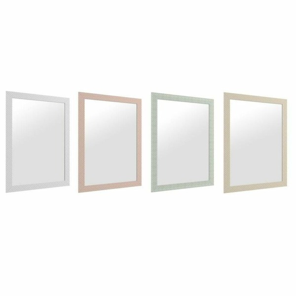 Τοίχο καθρέφτη DKD Home Decor Κρυστάλλινο Ροζ Πράσινο πολυστερίνη (148 x 2 x 60 cm) (4 pcs)