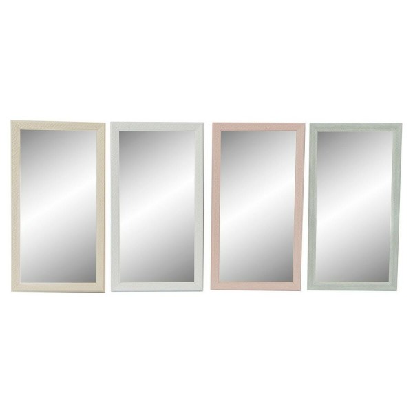 Τοίχο καθρέφτη DKD Home Decor Κρυστάλλινο Ροζ Πράσινο πολυστερίνη (36 x 2 x 66 cm) (4 pcs)