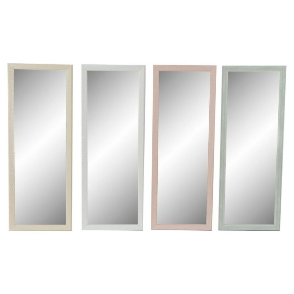Τοίχο καθρέφτη DKD Home Decor Κρυστάλλινο Μπεζ Ροζ Πράσινο πολυστερίνη (36 x 2 x 95.5 cm) (4 pcs)