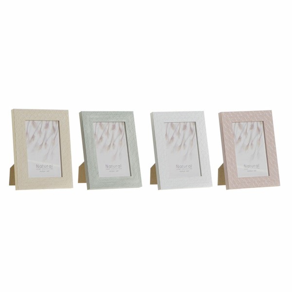 Κορνίζα DKD Home Decor Urban Κρυστάλλινο Μπεζ Ροζ Λευκό Πράσινο PS (14,5 x 2 x 19,5 cm) (4 Μονάδες)