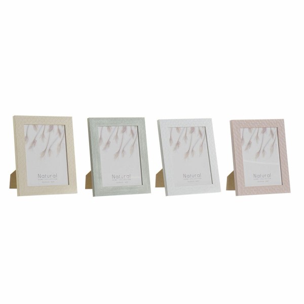 Κορνίζα DKD Home Decor Urban Κρυστάλλινο Μπεζ Ροζ Λευκό Πράσινο PS (19,5 x 2 x 24,5 cm) (4 Μονάδες)